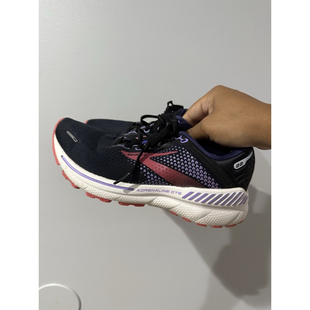 Brooks Adrenaline‎ GTS 22 Black/Purple/Coral Athletic Sneakers - Women's US 8 W